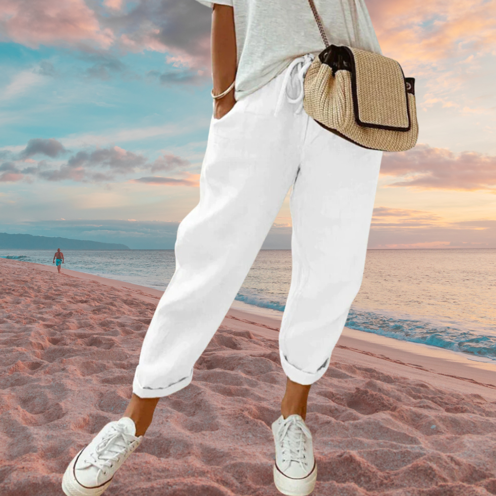 Kati – Damen Lässige Leinenhose