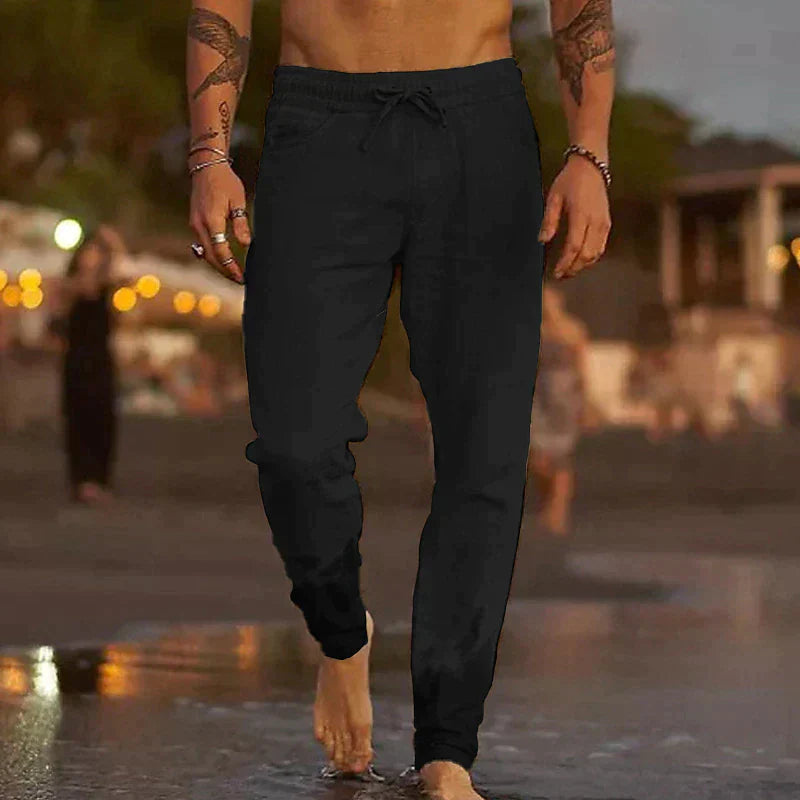 Maiko – Herren Locker geschnittene Leinenhose