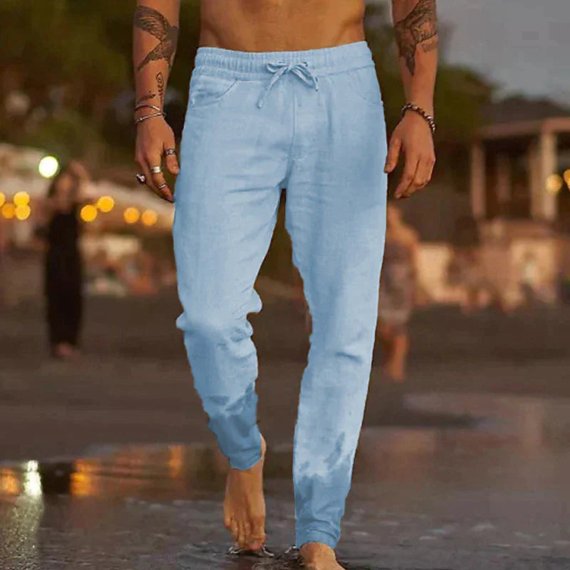 Maiko – Herren Locker geschnittene Leinenhose
