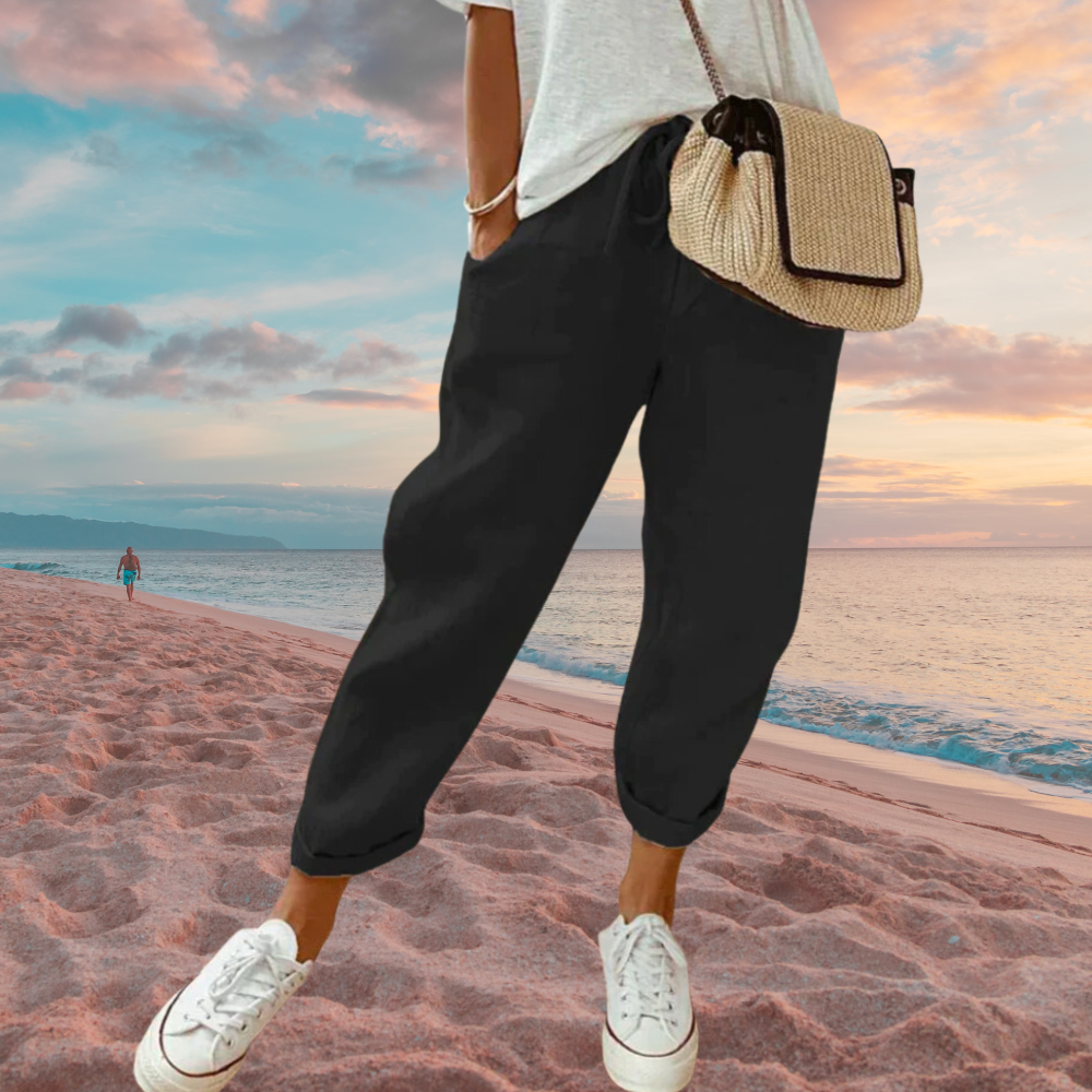 Kati – Damen Lässige Leinenhose