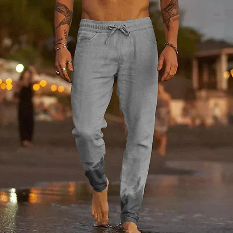 Maiko – Herren Locker geschnittene Leinenhose