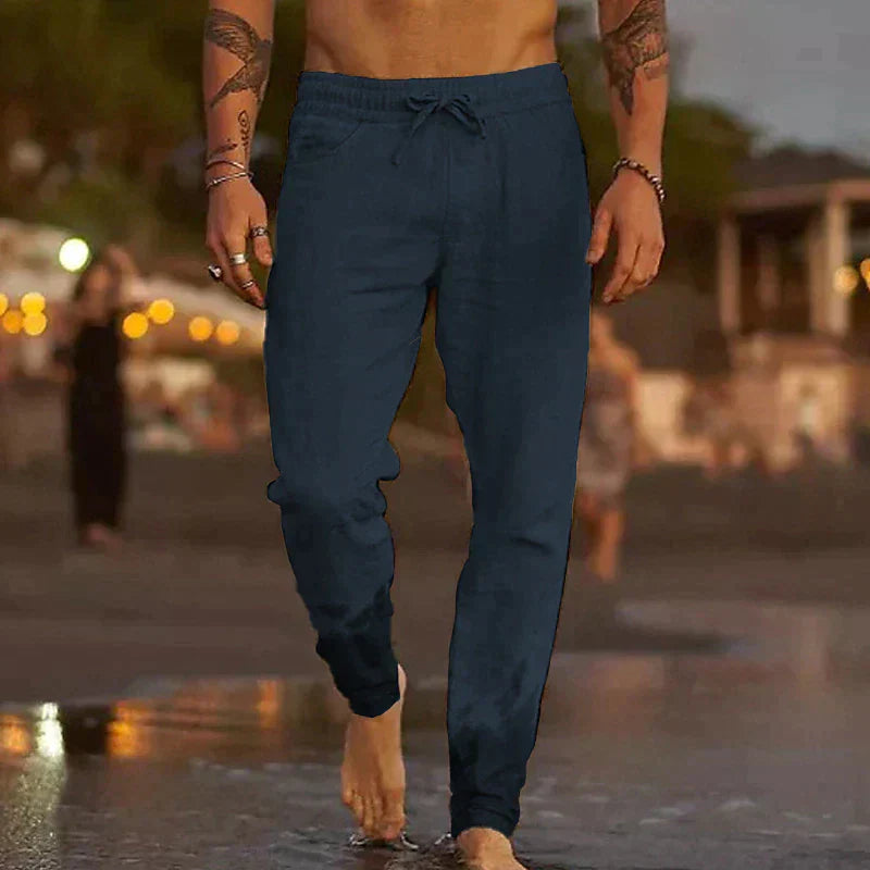 Maiko – Herren Locker geschnittene Leinenhose
