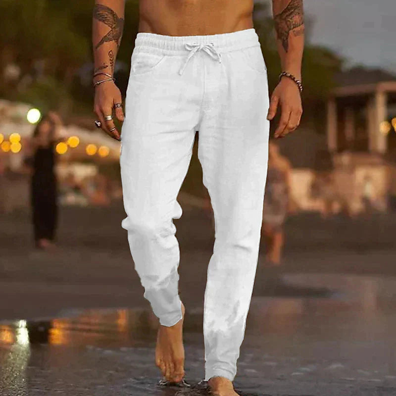 Maiko – Herren Locker geschnittene Leinenhose